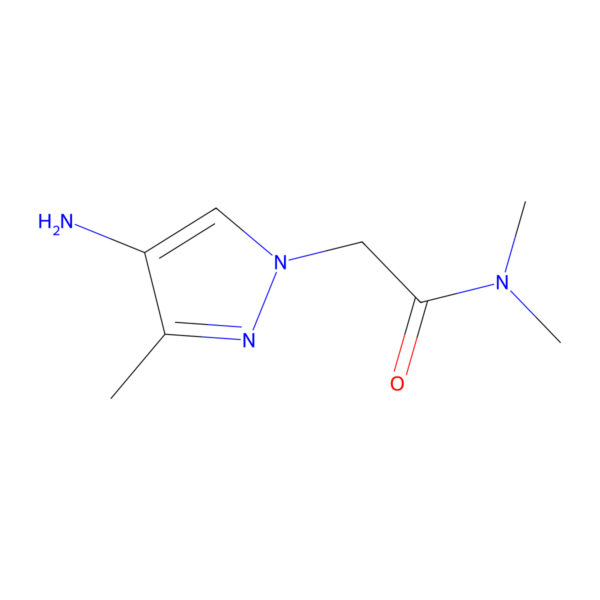 2-(4-amino-3-methyl-1H-pyrazol-1-yl)-N,N-dimethylacetamide molecular structure, CAS 1257553-49-3