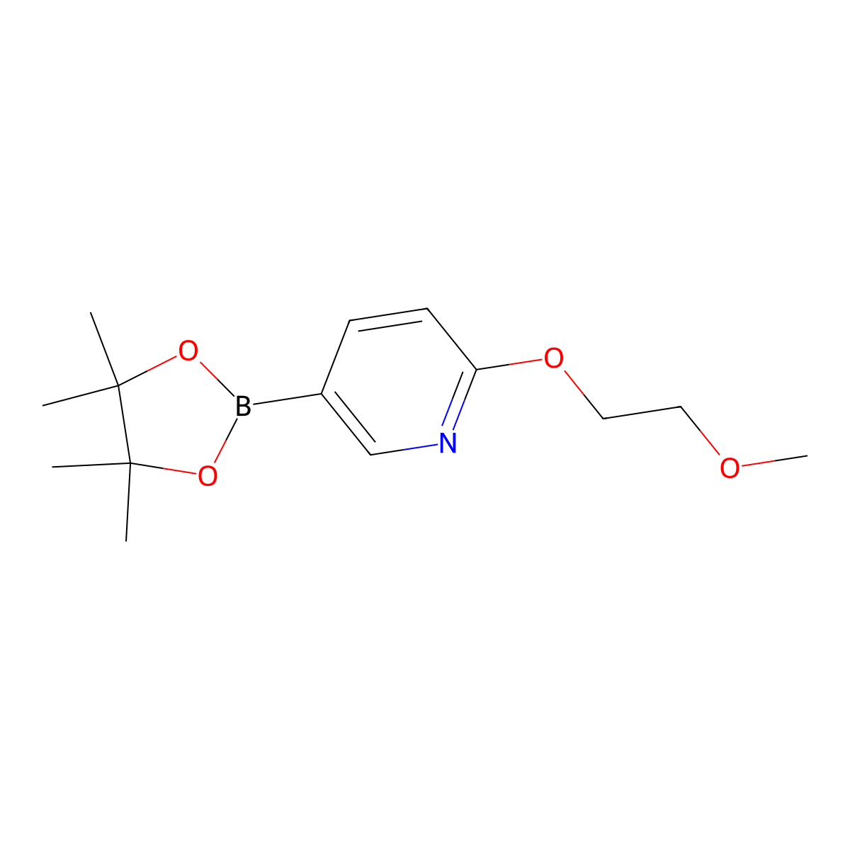 2-(2-Methoxy-ethoxy)-5-(4,4,5,5-tetramethyl-[1,3,2]dioxaborolan-2-yl)-pyridine molecular structure, CAS 1257553-79-9