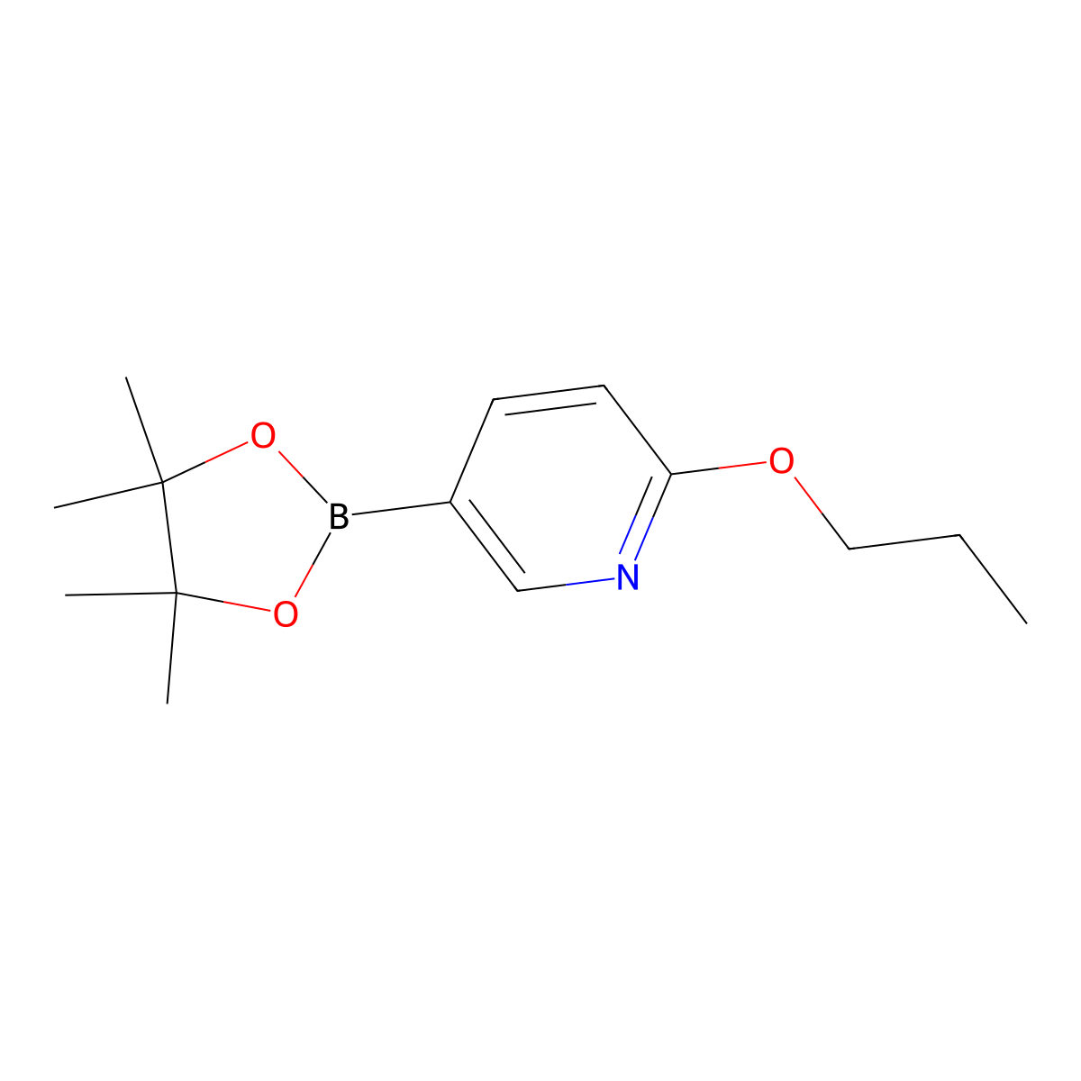 2-Propoxy-5-(4,4,5,5-tetramethyl-1,3,2-dioxaborolan-2-yl)pyridine molecular structure, CAS 1257553-85-7