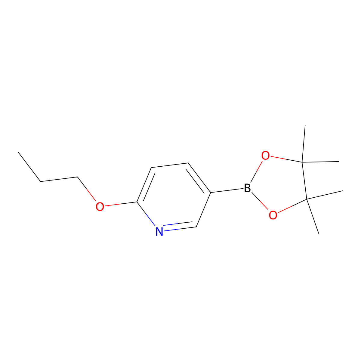 2-Propoxy-5-(4,4,5,5-tetramethyl-1,3,2-dioxaborolan-2-yl)pyridine molecular structure, CAS 1257553-85-7