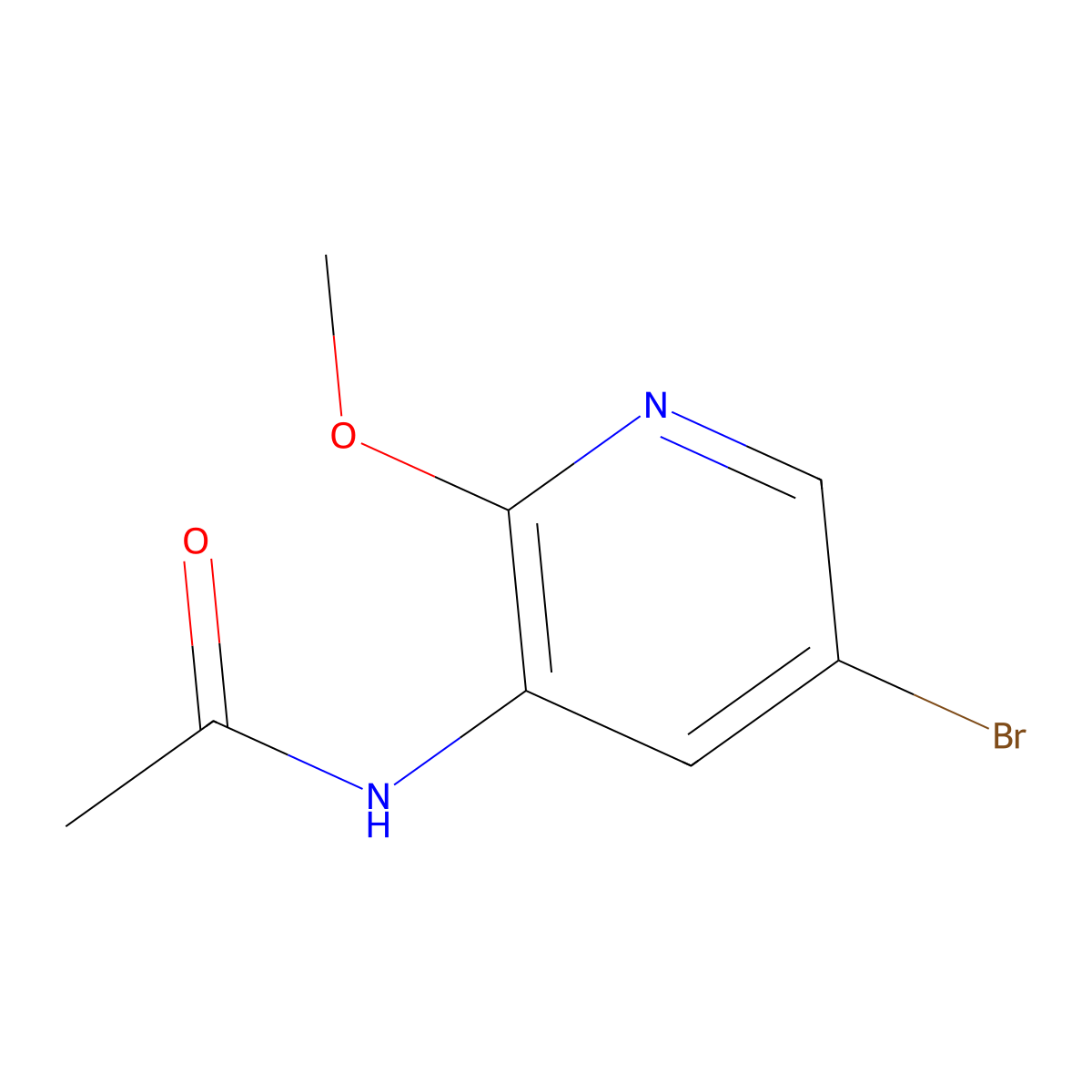 N-(5-bromo-2-methoxypyridin-3-yl)acetamide molecular structure, CAS 1257553-90-4