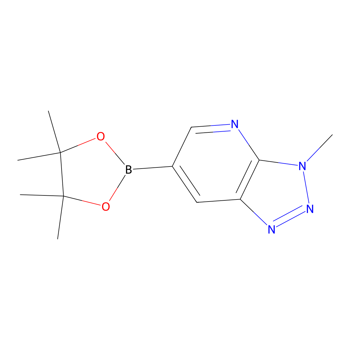 3-methyl-6-(tetramethyl-1,3,2-dioxaborolan-2-yl)-3H-[1,2,3]triazolo[4,5-b]pyridine molecular structure, CAS 1257553-99-3