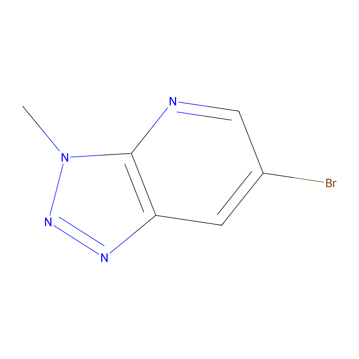 6-bromo-3-methyl-3H-[1,2,3]triazolo[4,5-b]pyridine molecular structure, CAS 1257554-00-9