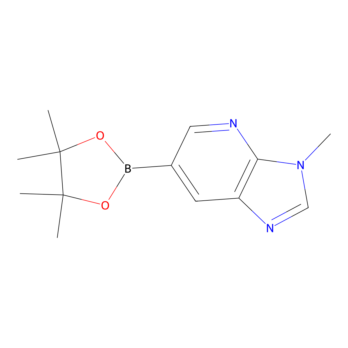 3-methyl-6-(tetramethyl-1,3,2-dioxaborolan-2-yl)-3H-imidazo[4,5-b]pyridine molecular structure, CAS 1257554-02-1