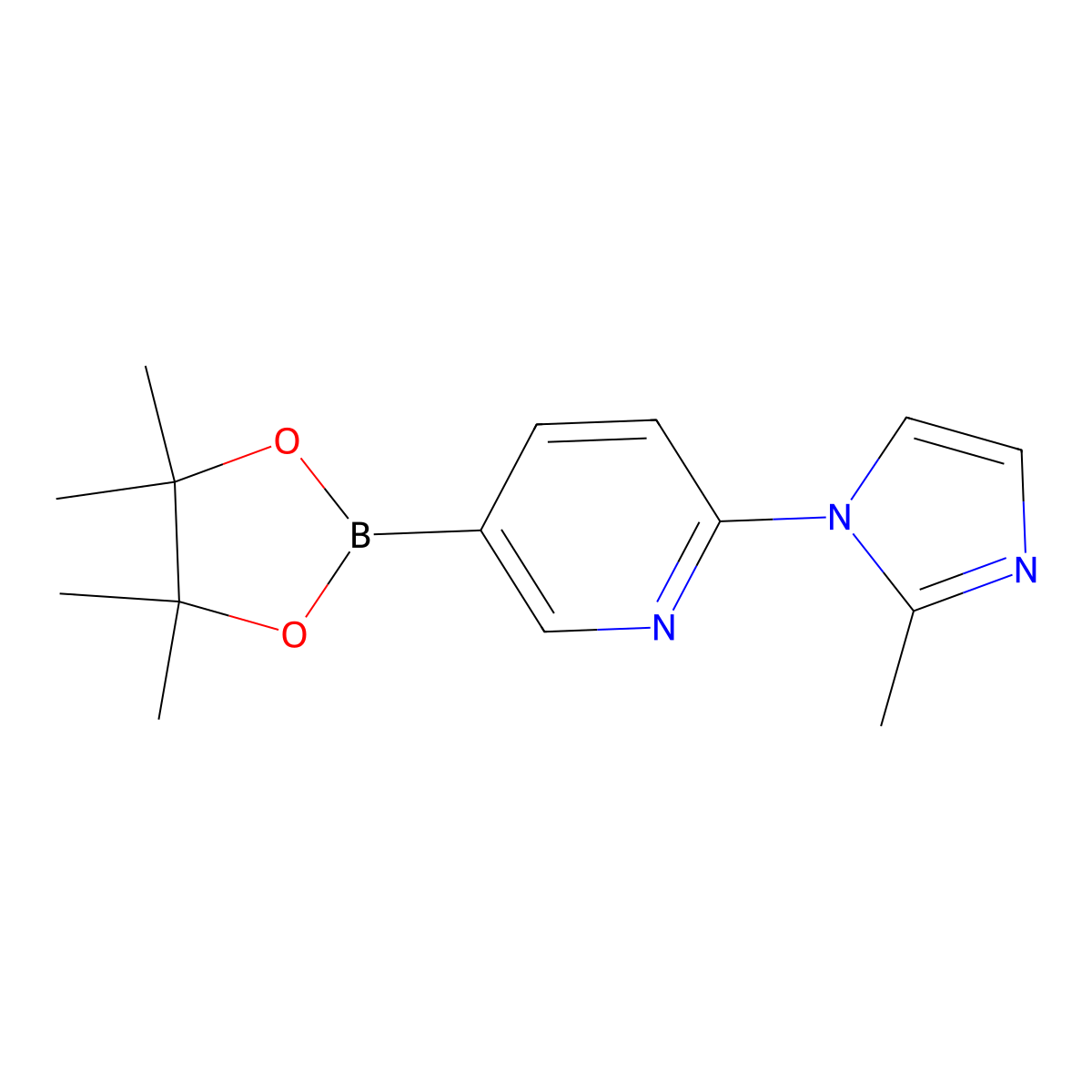 2-(2-Methylimidazol-1-yl)pyridine-5-boronic acid pinacol ester molecular structure, CAS 1257554-07-6