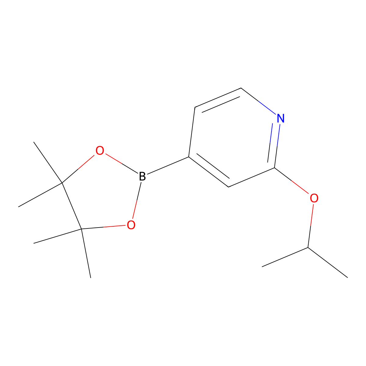 2-Isopropoxy-4-(4,4,5,5-tetramethyl-1,3,2-dioxaborolan-2-yl)pyridine molecular structure, CAS 1257554-10-1