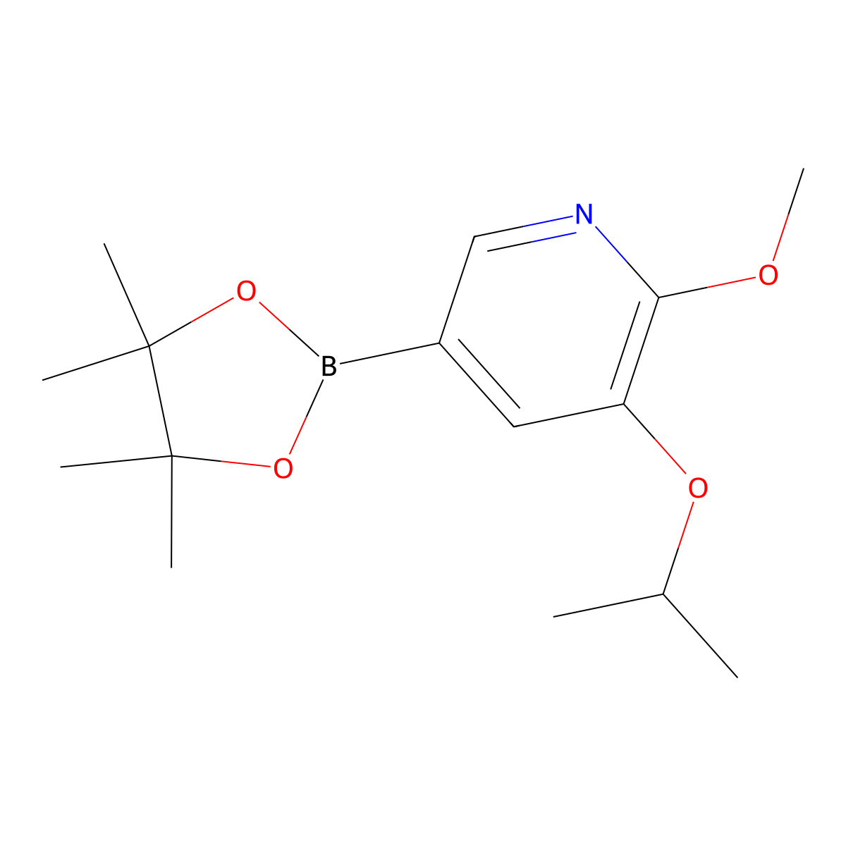 3-Isopropoxy-2-methoxy-5-(4,4,5,5-tetramethyl-[1,3,2]dioxaborolan-2-yl)pyridine molecular structure, CAS 1257554-11-2