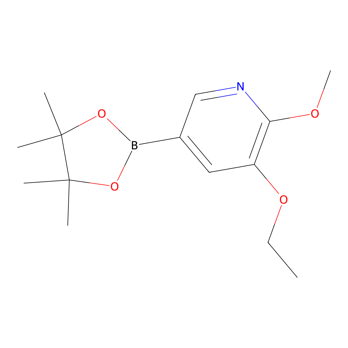 3-Ethoxy-2-methoxy-5-(4,4,5,5-tetramethyl-[1,3,2]dioxaborolan-2-yl)pyridine molecular structure, CAS 1257554-14-5