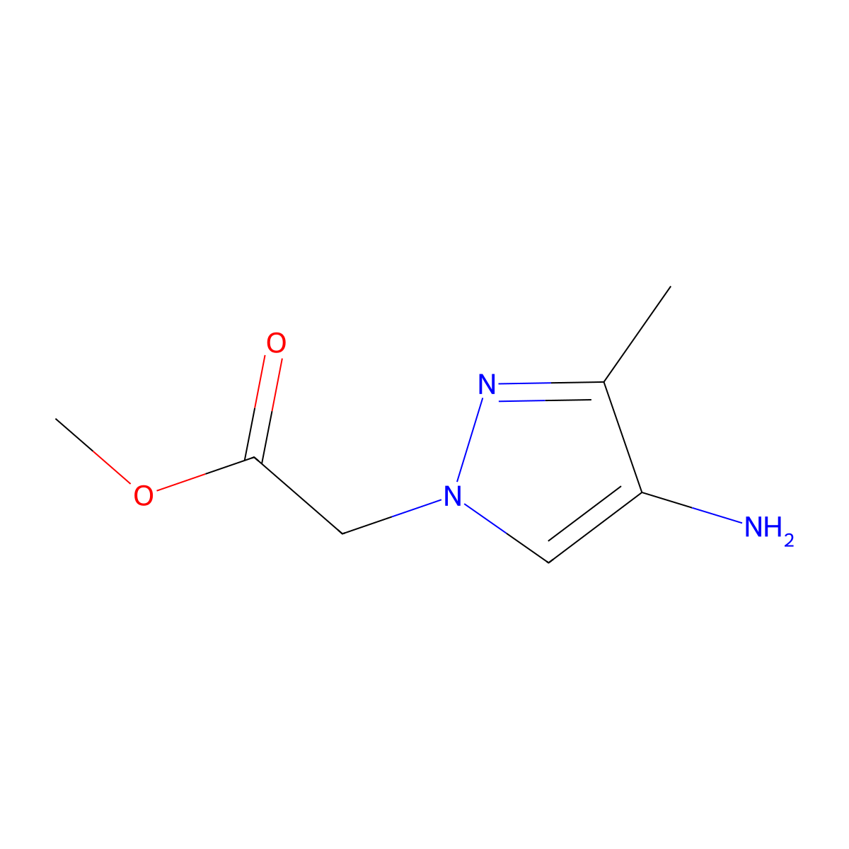 methyl 2-(4-amino-3-methyl-1H-pyrazol-1-yl)acetate molecular structure, CAS 1257554-20-3