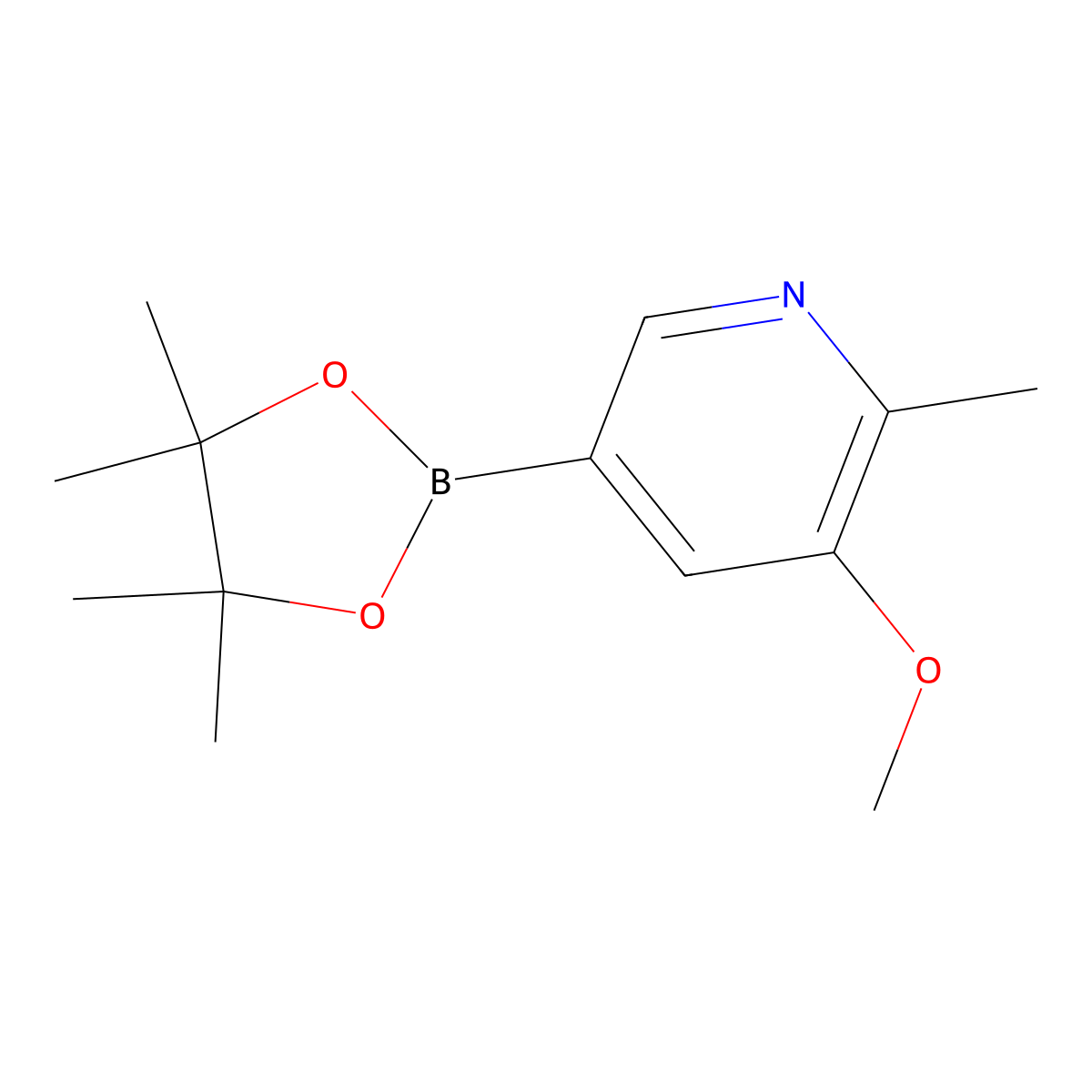 3-Methoxy-2-methyl-5-(4,4,5,5-tetramethyl-1,3,2-dioxaborolan-2-yl)pyridine molecular structure, CAS 1257554-74-7