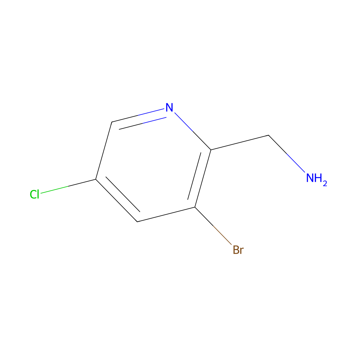 (3-Bromo-5-chloropyridin-2-yl)methanamine molecular structure, CAS 1257582-25-4