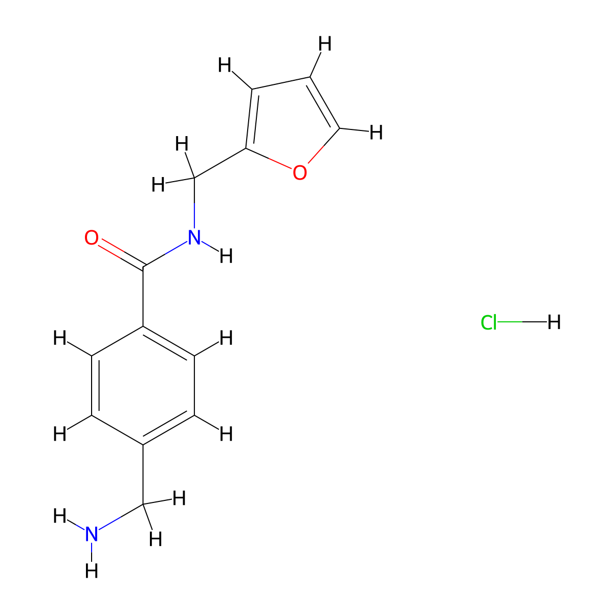 4-(Aminomethyl)-N-(furan-2-ylmethyl)benzamide;hydrochloride molecular structure, CAS 1257585-25-3