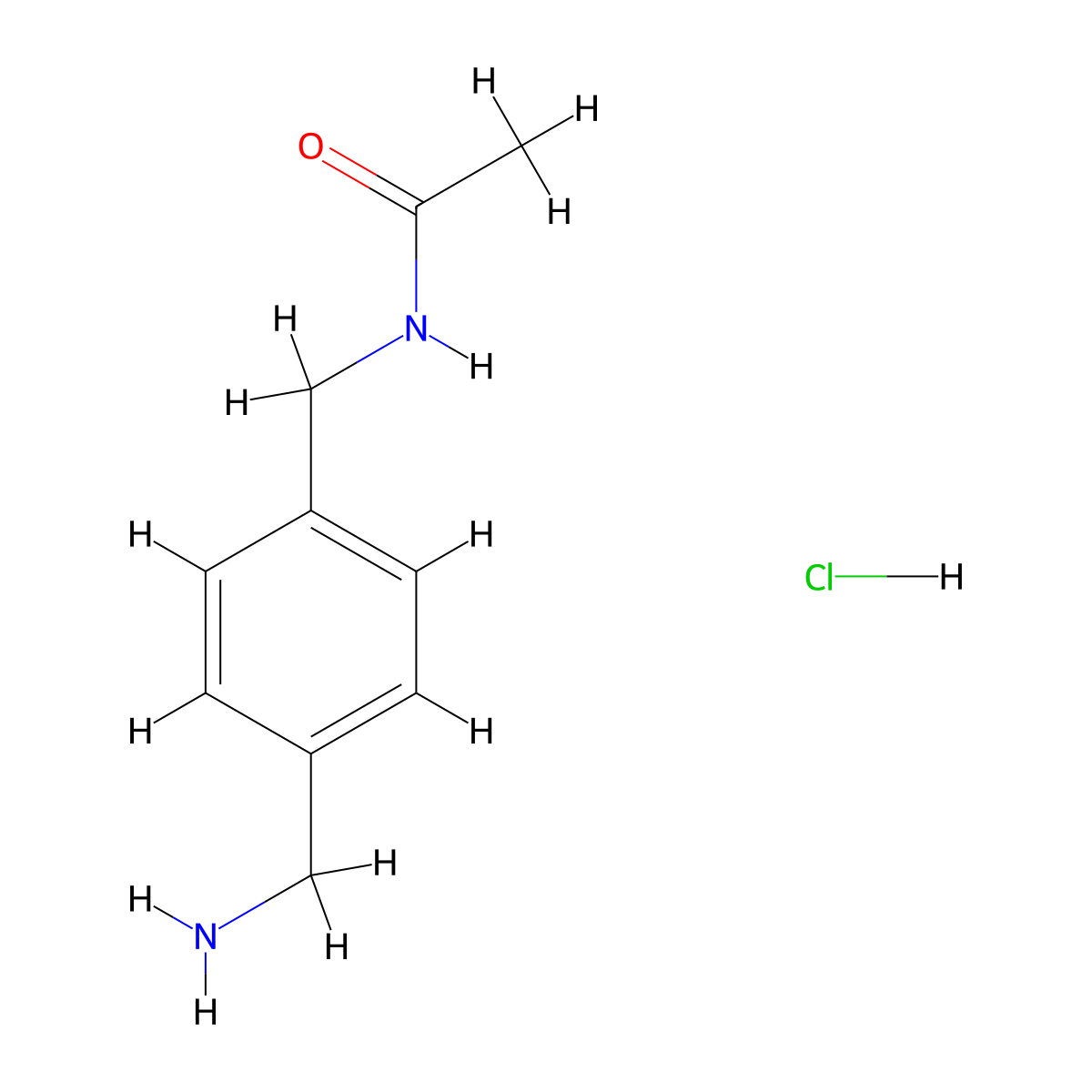 N-{[4-(aminomethyl)phenyl]methyl}acetamide hydrochloride molecular structure, CAS 1257585-75-3