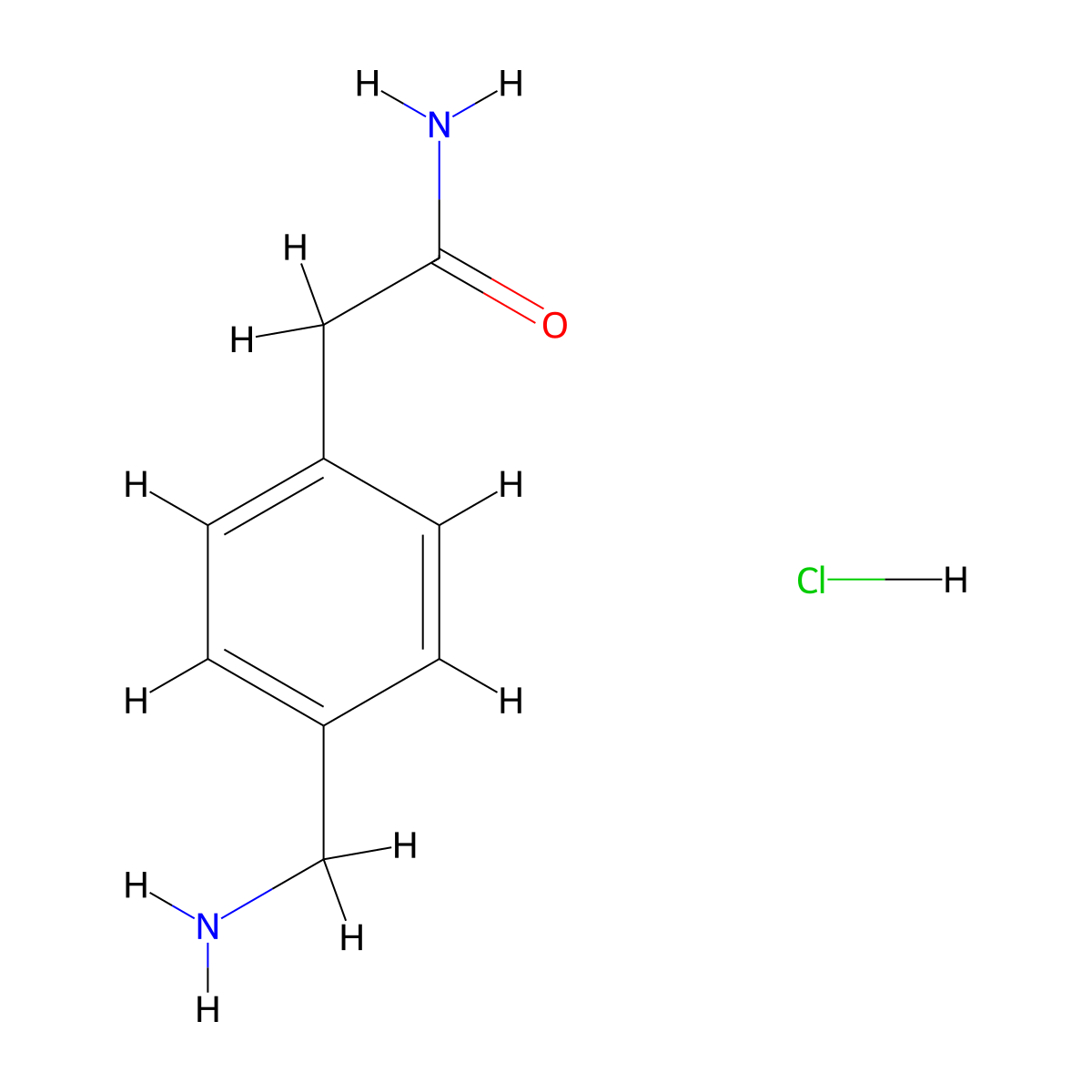 2-[4-(Aminomethyl)phenyl]acetamide hydrochloride molecular structure, CAS 1257585-81-1