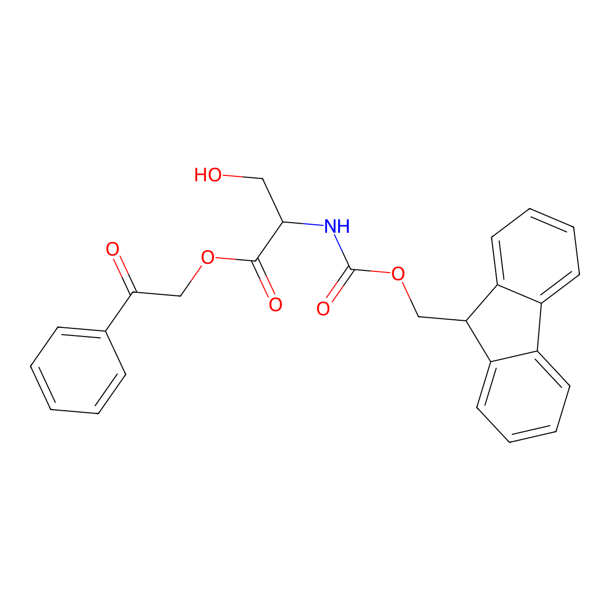 N-(9-Fluorenylmethoxycarbonyl)-L-serine Phenacyl Ester molecular structure, CAS 125760-26-1