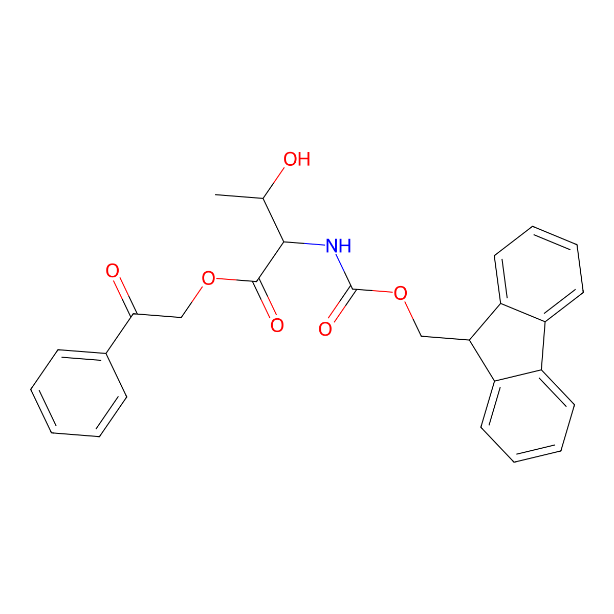 Fmoc-Thr-OPac molecular structure, CAS 125760-27-2