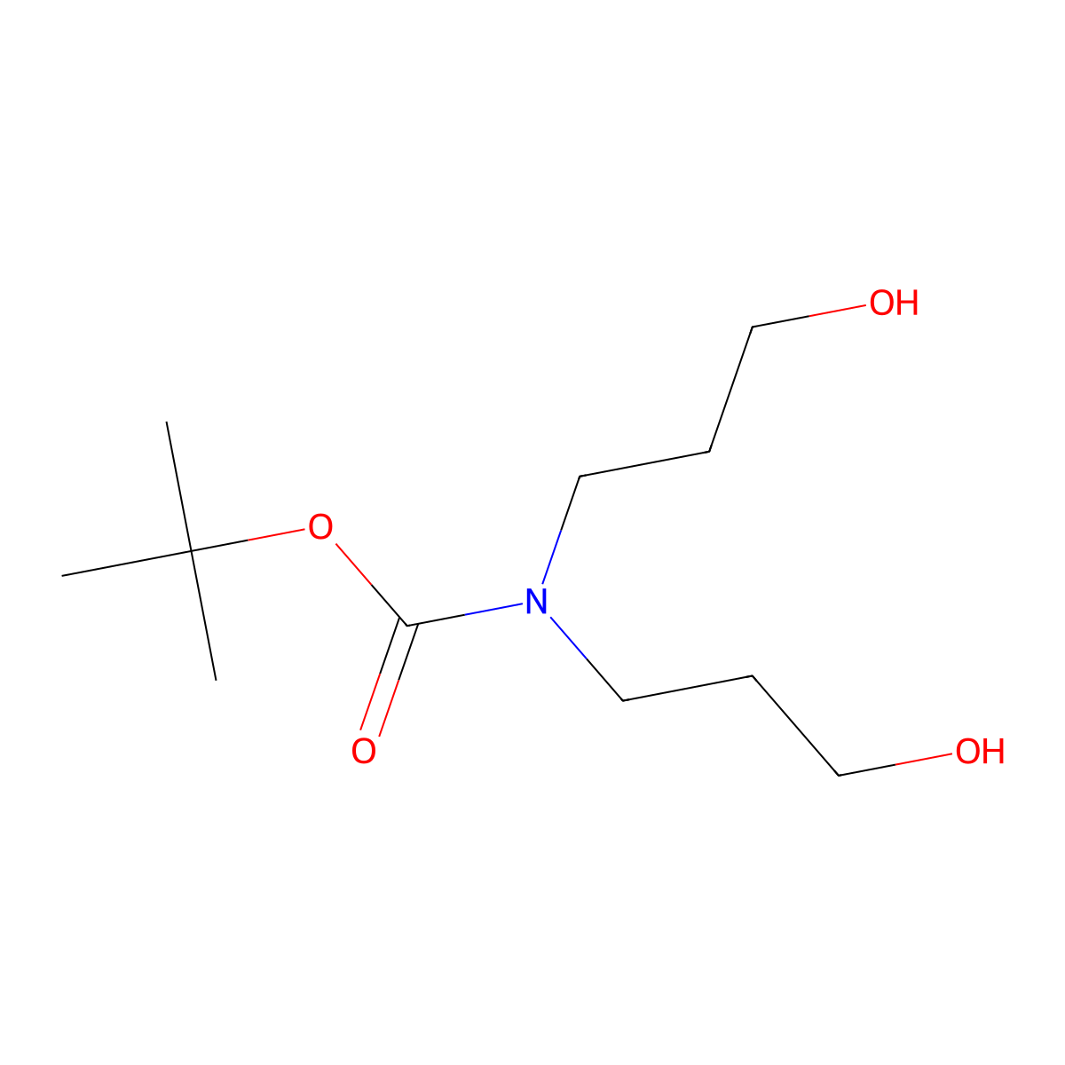 Tert-butyl bis(3-hydroxypropyl)carbamate molecular structure, CAS 125763-80-6