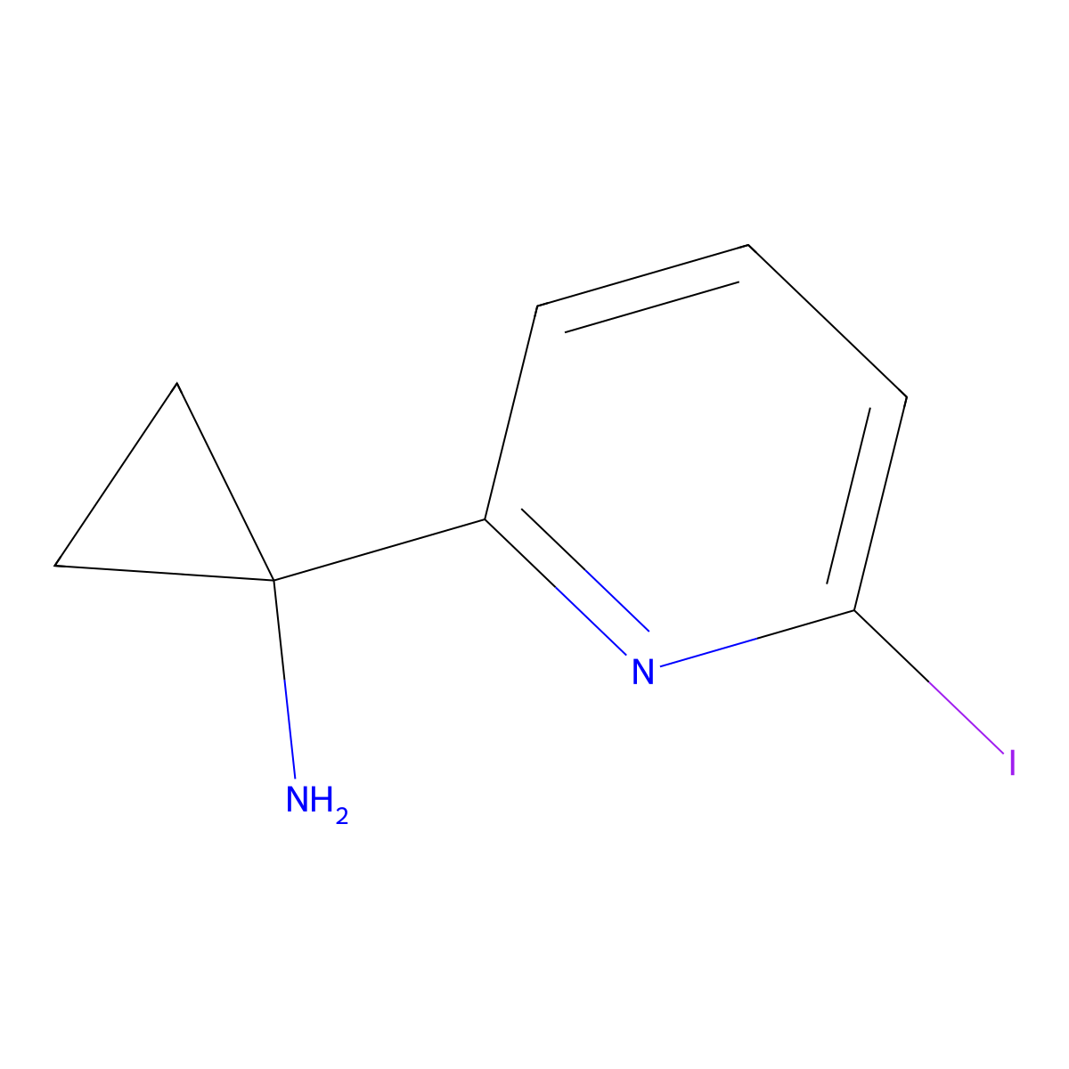 1-(6-Iodopyridin-2-YL)cyclopropanamine molecular structure, CAS 1257637-76-5