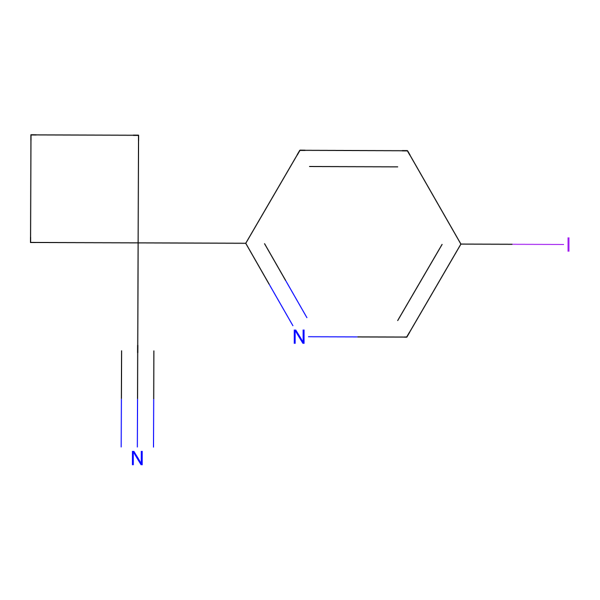 1-(5-Iodopyridin-2-YL)cyclobutanecarbonitrile molecular structure, CAS 1257637-93-6