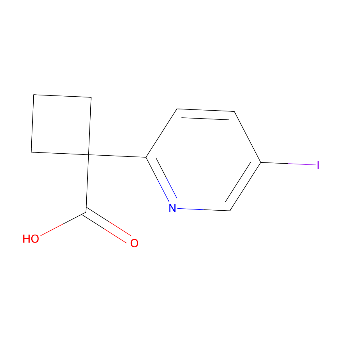 1-(5-Iodopyridin-2-YL)cyclobutanecarboxylic acid molecular structure, CAS 1257637-94-7