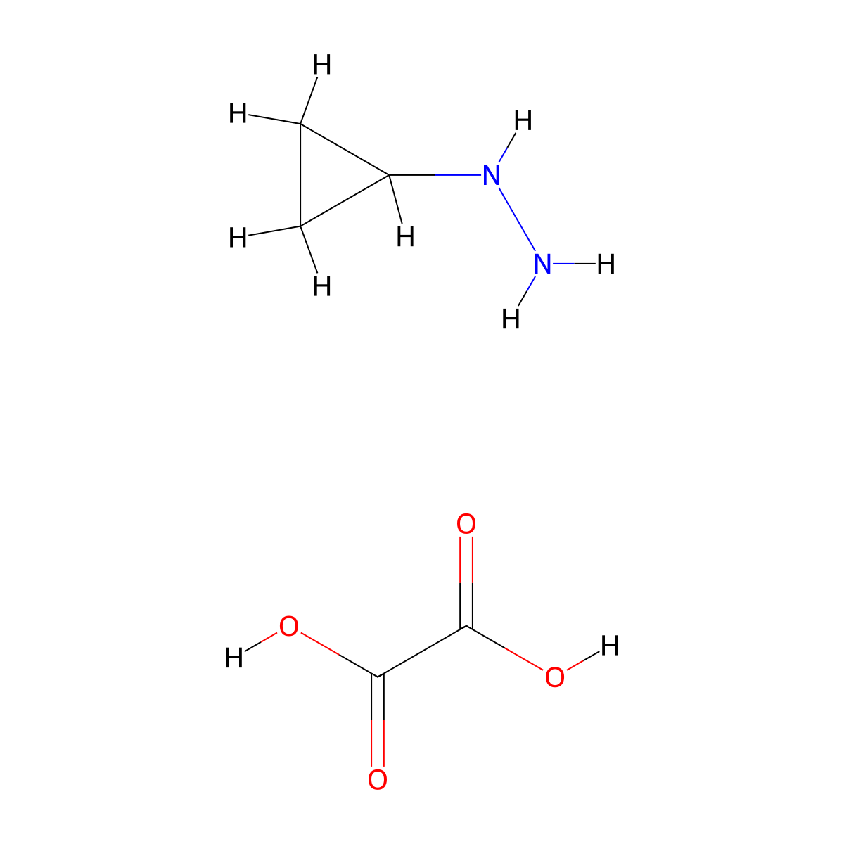 Cyclopropylhydrazine oxalate molecular structure, CAS 1257639-27-2
