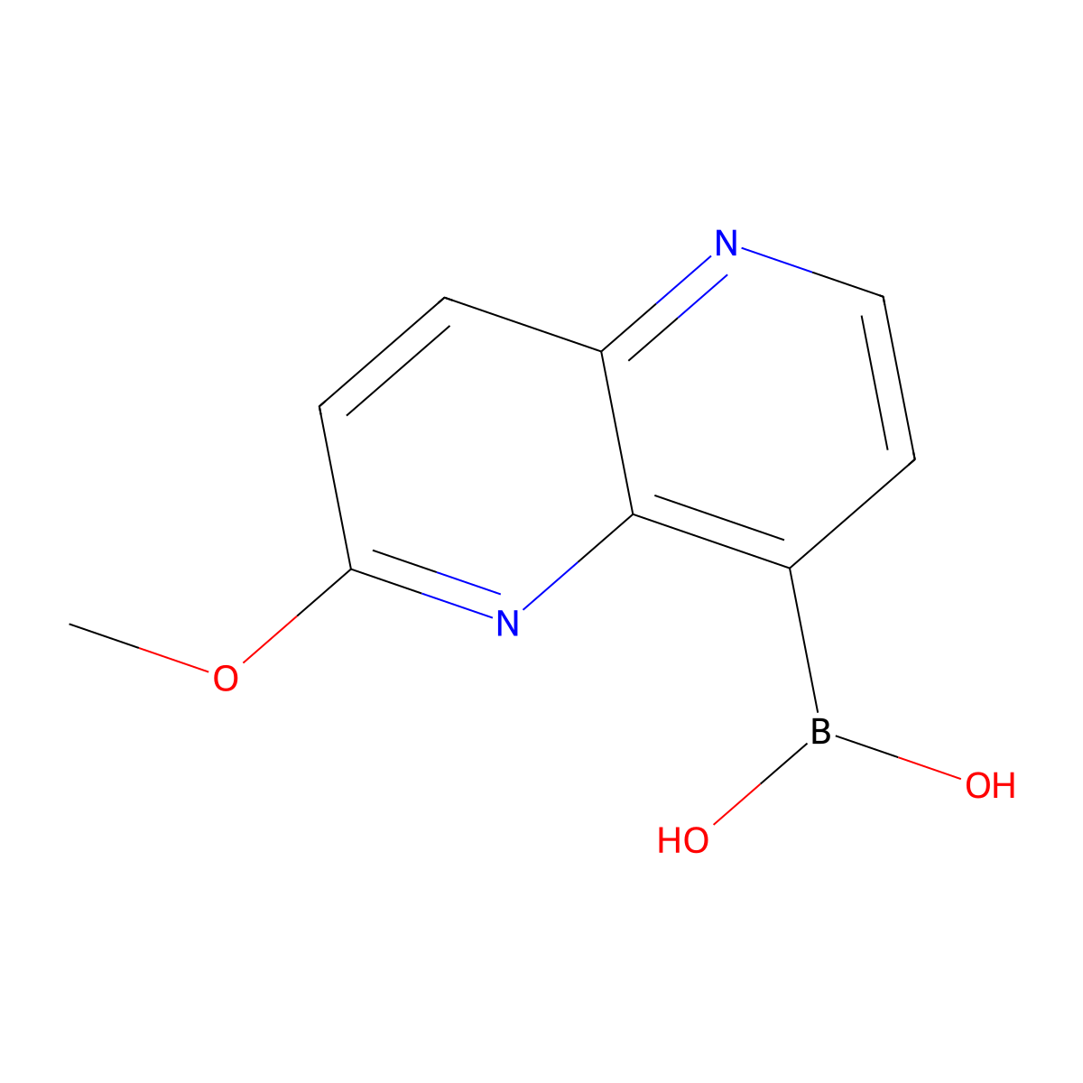 (6-Methoxy-1,5-naphthyridin-4-yl)boronic acid molecular structure, CAS 1257640-81-5