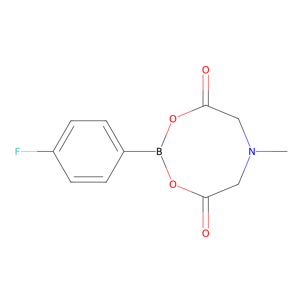 2-(4-Fluorophenyl)-6-methyl-1,3,6,2-dioxazaborocane-4,8-dione molecular structure, CAS 1257641-06-7