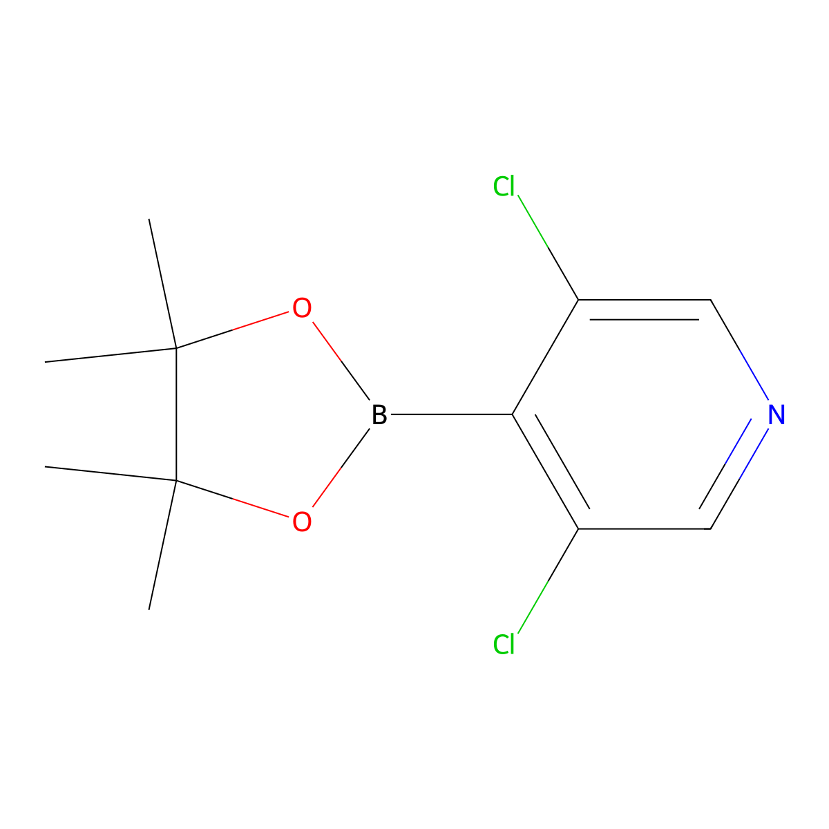 3,5-Dichloro-4-(4,4,5,5-tetramethyl-1,3,2-dioxaborolan-2-yl)pyridine molecular structure, CAS 1257641-28-3