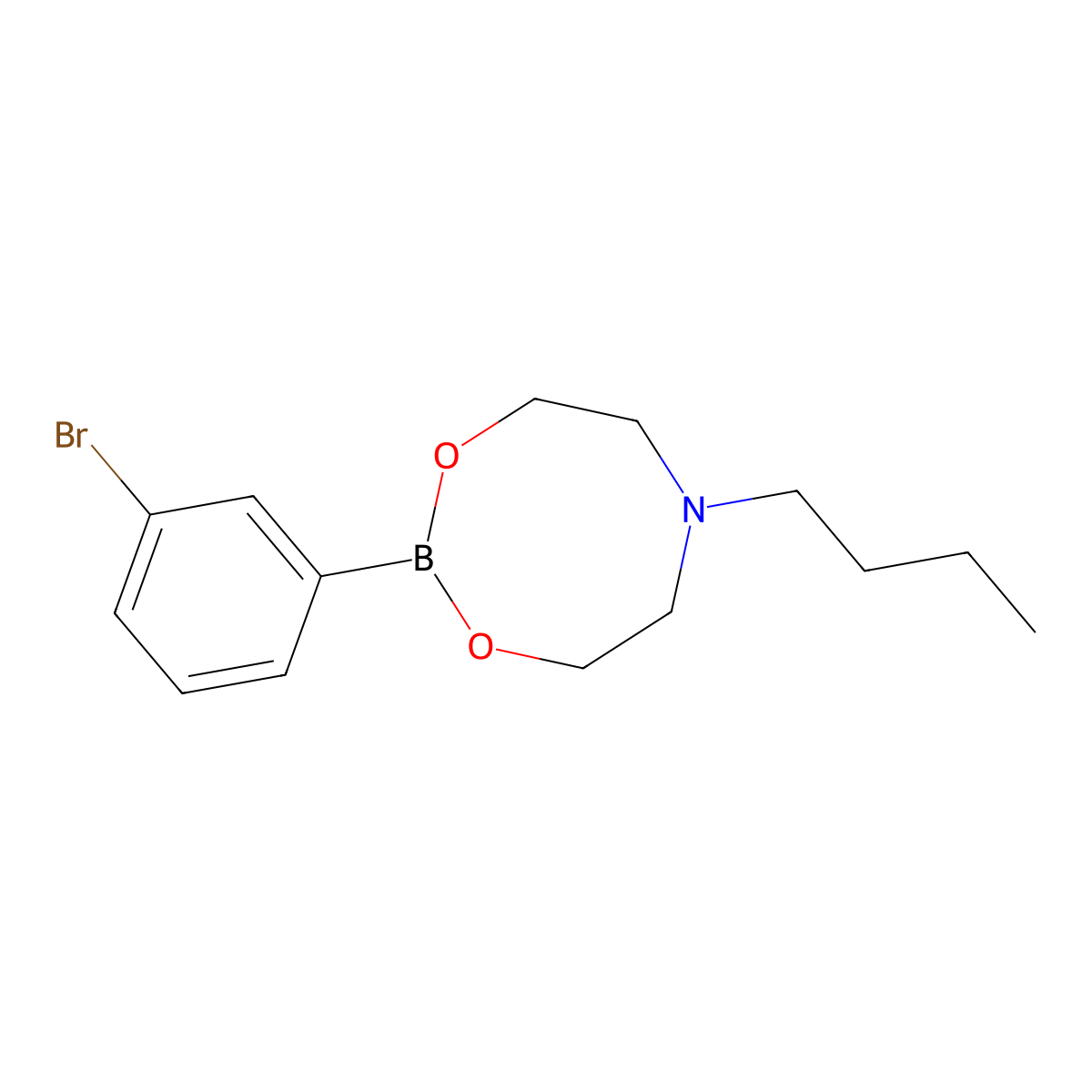 2-(3-Bromophenyl)-6-butyl-1,3,6,2-dioxazaborocane molecular structure, CAS 1257641-31-8