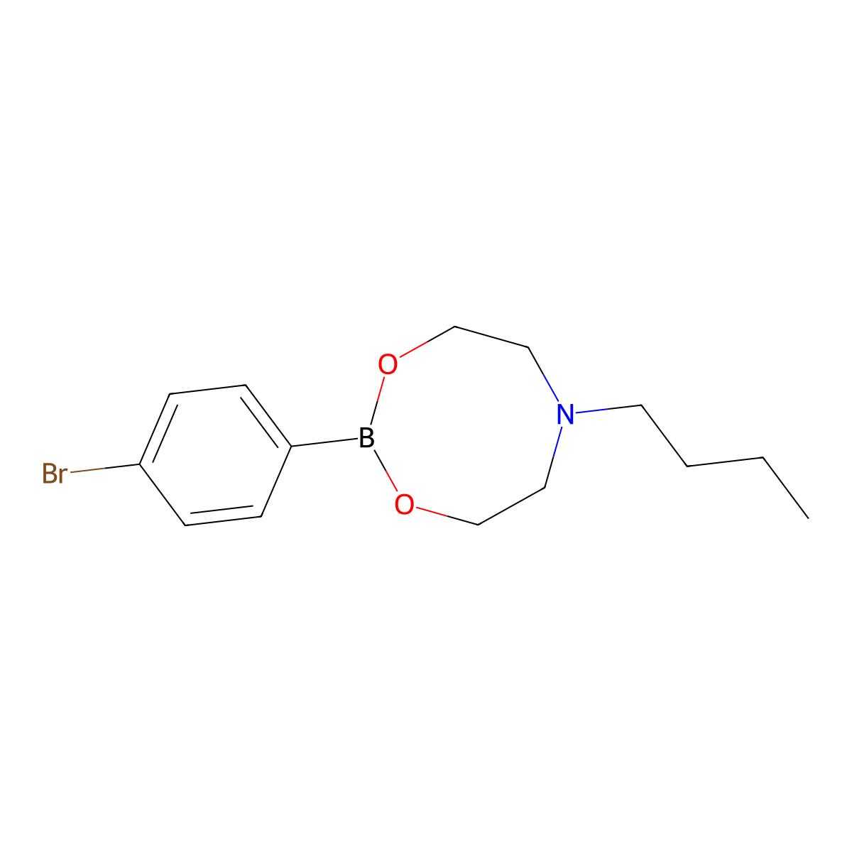 2-(4-Bromophenyl)-6-butyl-1,3,6,2-dioxazaborocane molecular structure, CAS 1257642-68-4