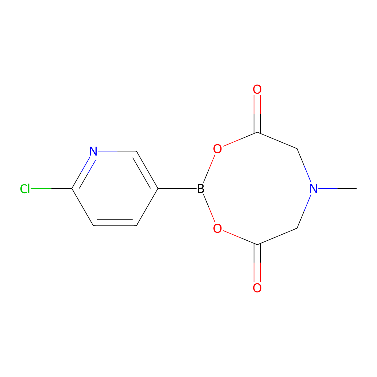 2-(6-Chloropyridin-3-yl)-6-methyl-1,3,6,2-dioxazaborocane-4,8-dione molecular structure, CAS 1257642-71-9