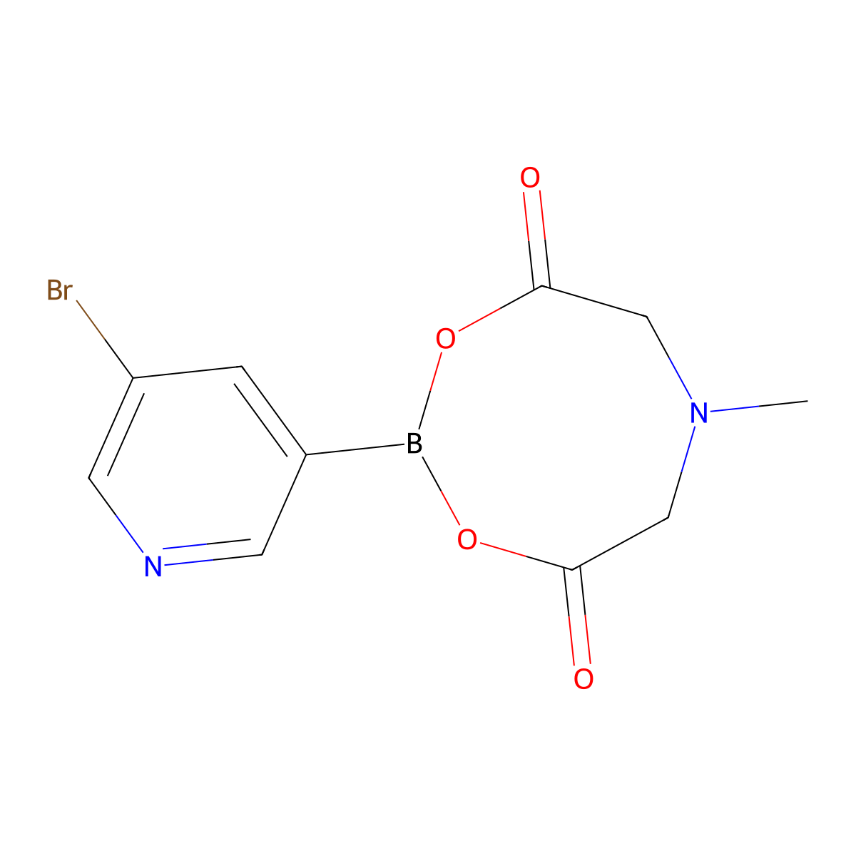 2-(5-Bromo-3-pyridyl)-6-methyl-1,3,6,2-dioxazaborocane-4,8-dione molecular structure, CAS 1257647-77-0