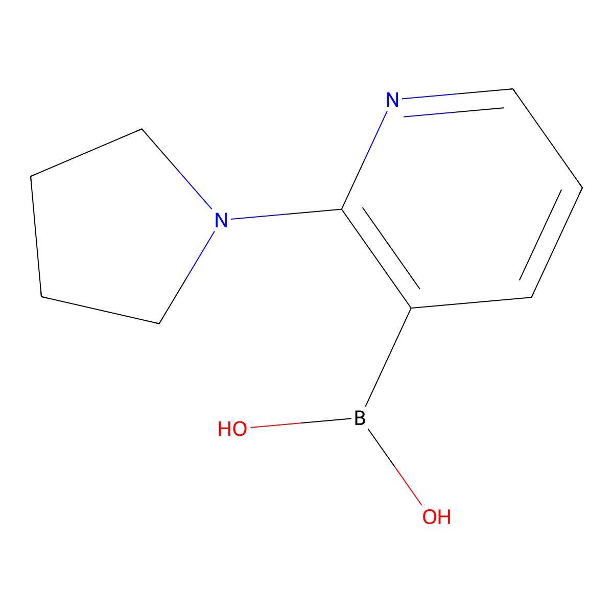 (2-(Pyrrolidin-1-yl)pyridin-3-yl)boronic acid molecular structure, CAS 1257648-75-1