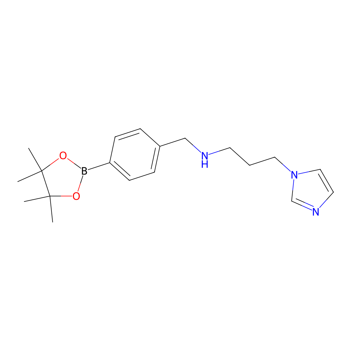 4-[(3-(1H-Imidazol-1-yl)propyl)aminomethyl]phenylboronic acid pinacol ester molecular structure, CAS 1257648-78-4