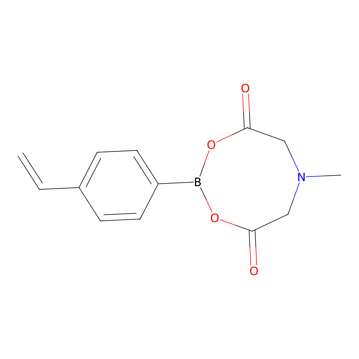 2-(4-Ethenylphenyl)-6-methyl-1,3,6,2-dioxazaborocane-4,8-dione molecular structure, CAS 1257648-79-5