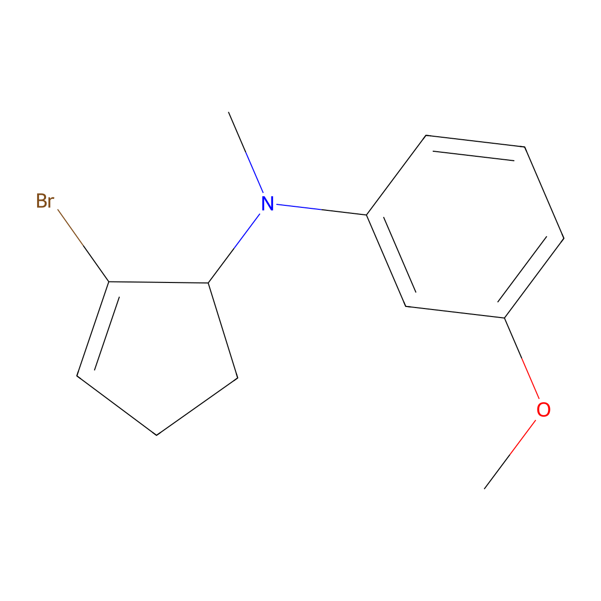 N-(2-Bromocyclopent-2-en-1-yl)-3-methoxy-N-methylaniline molecular structure, CAS 1257649-70-9