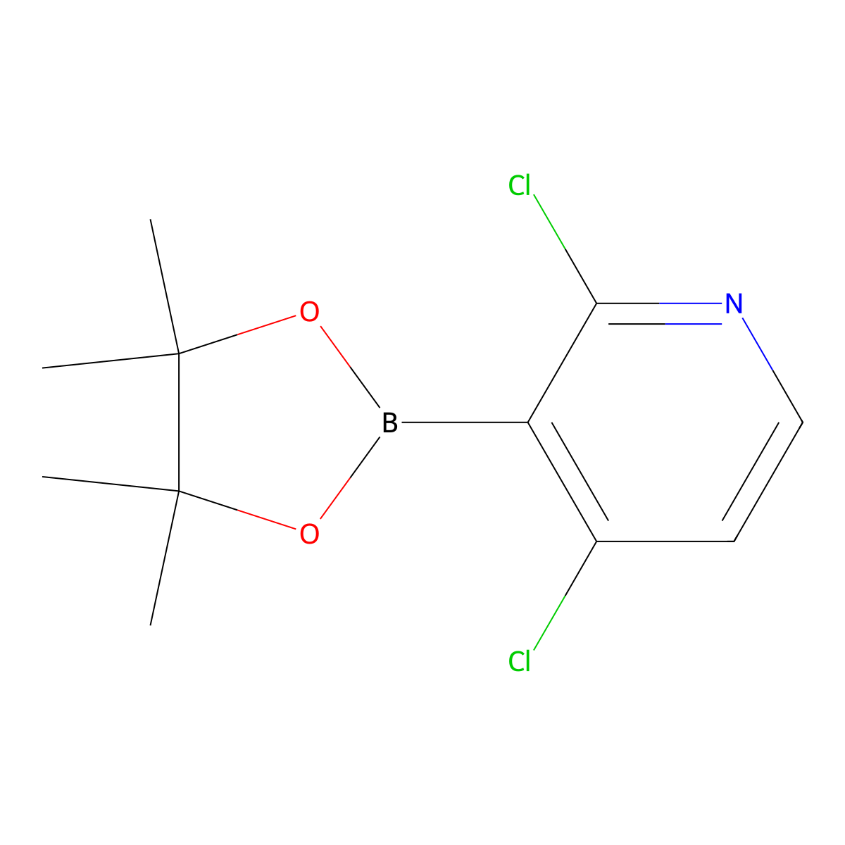 2,4-Dichloro-3-(4,4,5,5-tetramethyl-1,3,2-dioxaborolan-2-yl)pyridine molecular structure, CAS 1257651-49-2