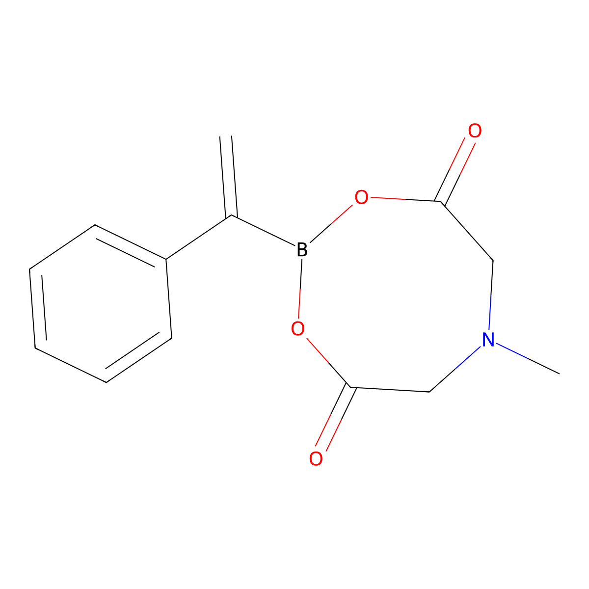 6-Methyl-2-(1-phenylethenyl)-1,3,6,2-dioxazaborocane-4,8-dione molecular structure, CAS 1257651-50-5