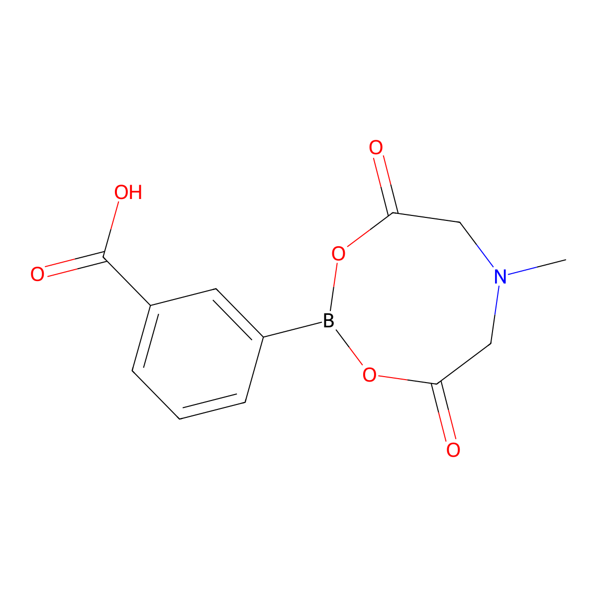 3-(6-Methyl-4,8-dioxo-1,3,6,2-dioxazaborocan-2-yl)benzoic acid molecular structure, CAS 1257651-53-8