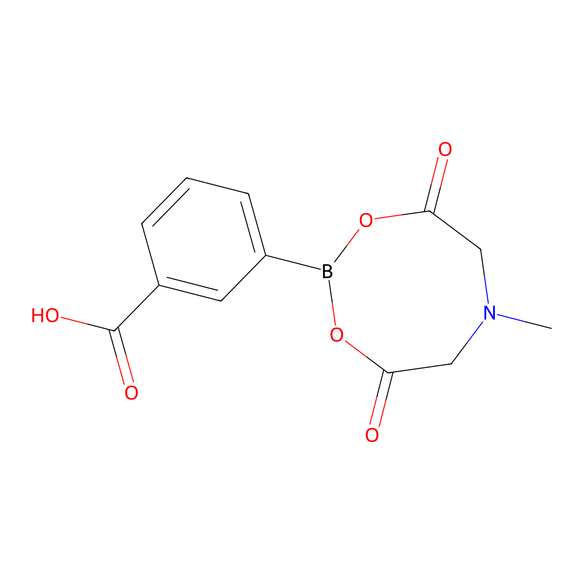3-(6-Methyl-4,8-dioxo-1,3,6,2-dioxazaborocan-2-yl)benzoic acid molecular structure, CAS 1257651-53-8