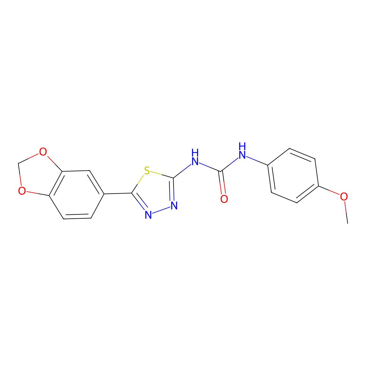 1-[5-(1,3-Benzodioxol-5-yl)-1,3,4-thiadiazol-2-yl]-3-(4-methoxyphenyl)urea molecular structure, CAS 125766-72-5