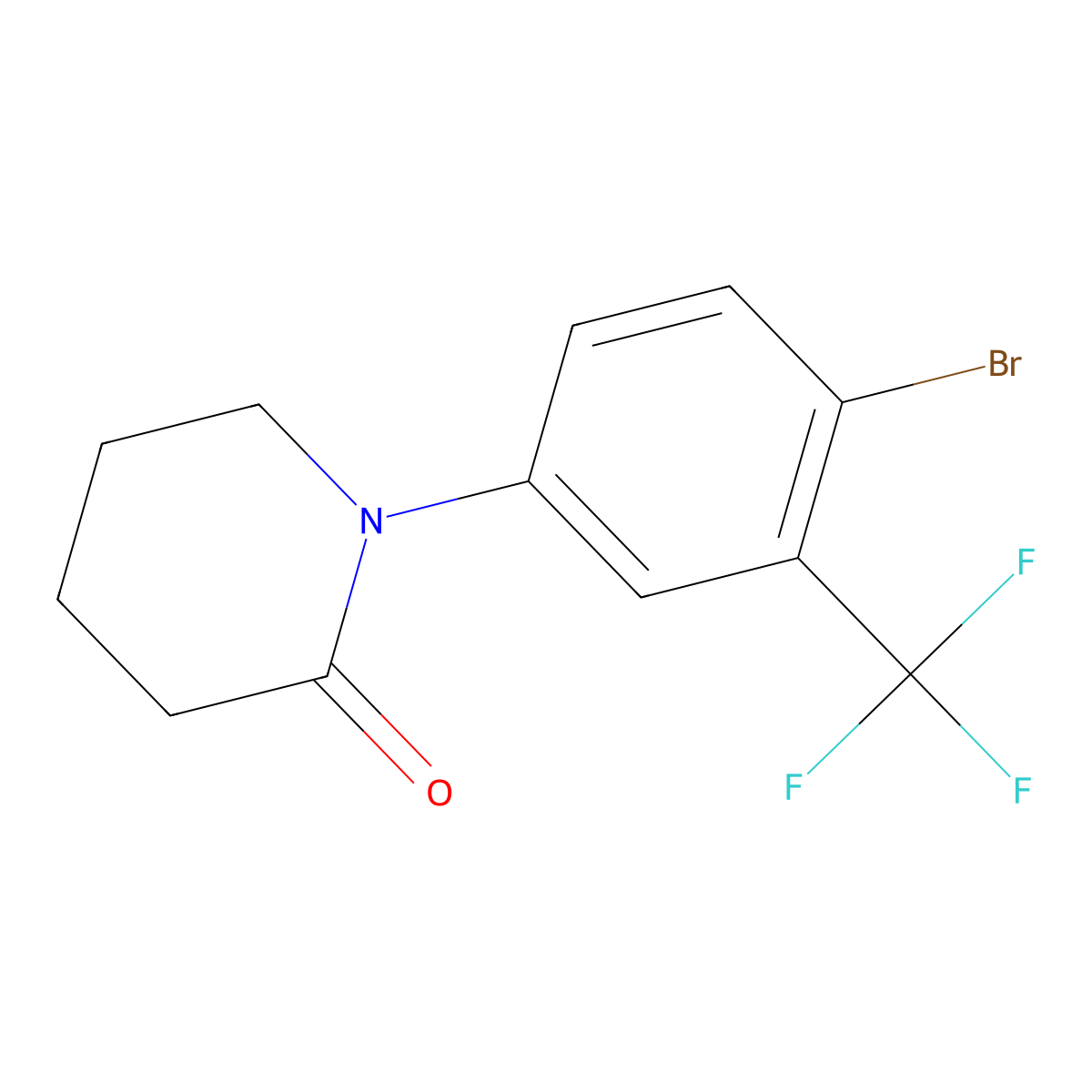 1-(4-Bromo-3-(trifluoromethyl)phenyl)piperidin-2-one molecular structure, CAS 1257664-90-6