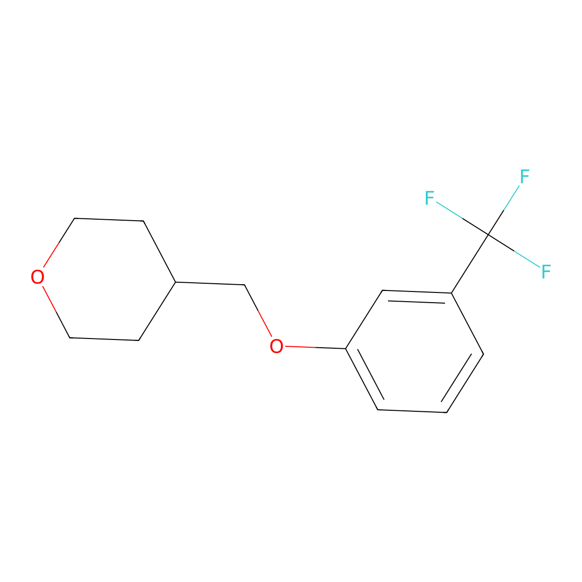 4-(3-Trifluoromethylphenoxy)methyltetrahydro-2H-pyran molecular structure, CAS 1257664-95-1