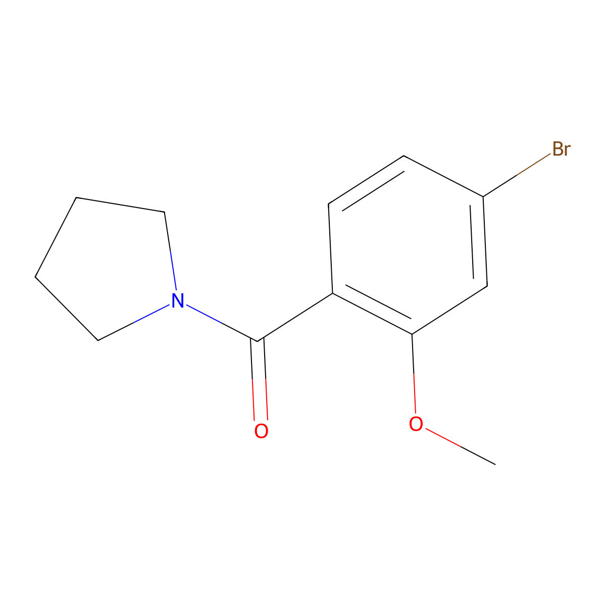 (4-Bromo-2-methoxyphenyl)(pyrrolidin-1-yl)methanone molecular structure, CAS 1257664-97-3