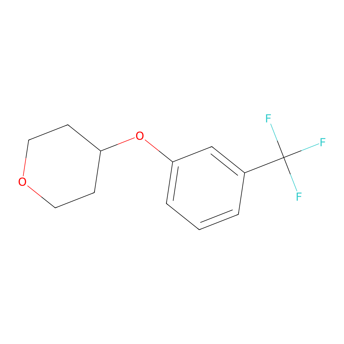 4-(3-Trifluoromethylphenoxy)tetrahydro-2H-pyran molecular structure, CAS 1257664-99-5