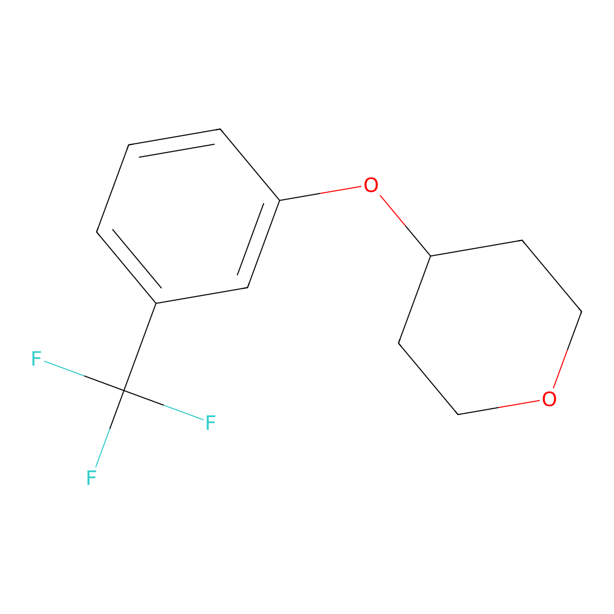 4-(3-Trifluoromethylphenoxy)tetrahydro-2H-pyran molecular structure, CAS 1257664-99-5