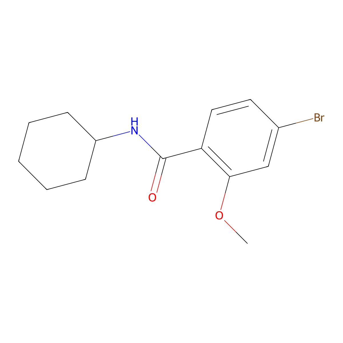 4-Bromo-N-cyclohexyl-2-methoxybenzamide molecular structure, CAS 1257665-02-3