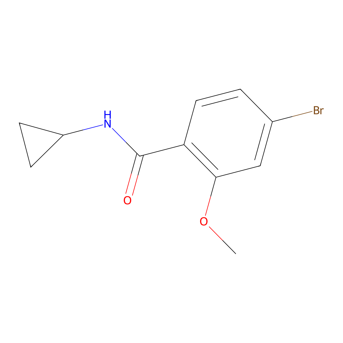 4-Bromo-N-cyclopropyl-2-methoxybenzamide molecular structure, CAS 1257665-11-4