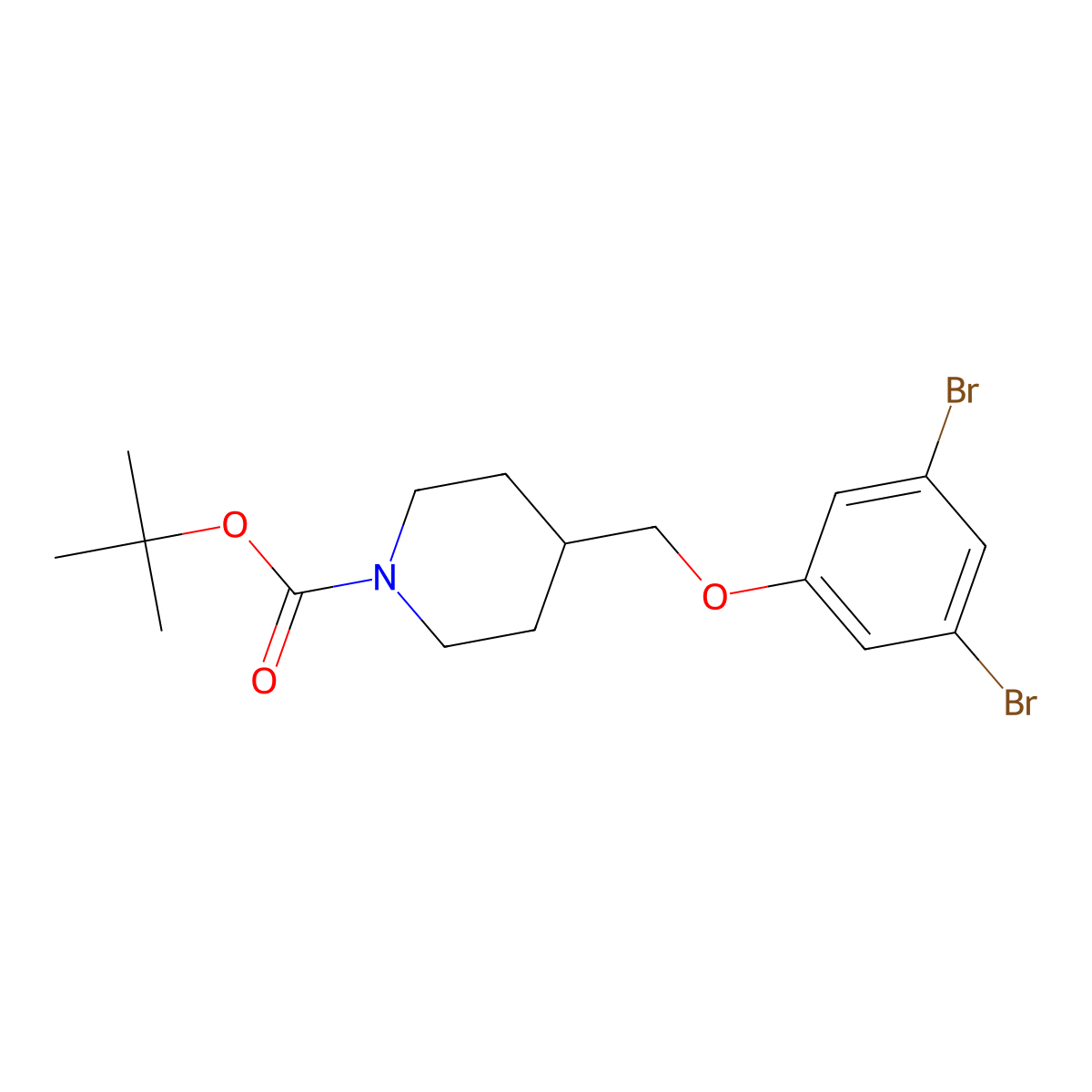 1-(N-Boc-Piperidin-4-ylmethoxy)-3,5-dibromobenzene molecular structure, CAS 1257665-16-9