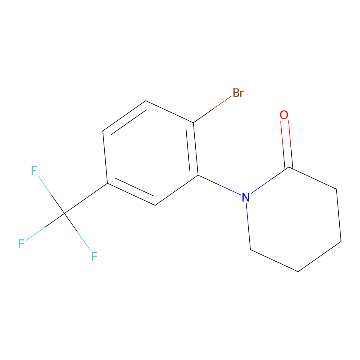 1-(2-Bromo-5-(trifluoromethyl)phenyl)piperidin-2-one molecular structure, CAS 1257665-19-2